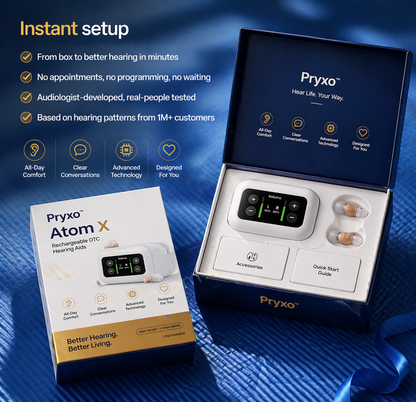 🔥Today Only!🔥Pryxo™ Atom X Smart Hearing Aids — Hear Clearly, Feel Confident Again 💖