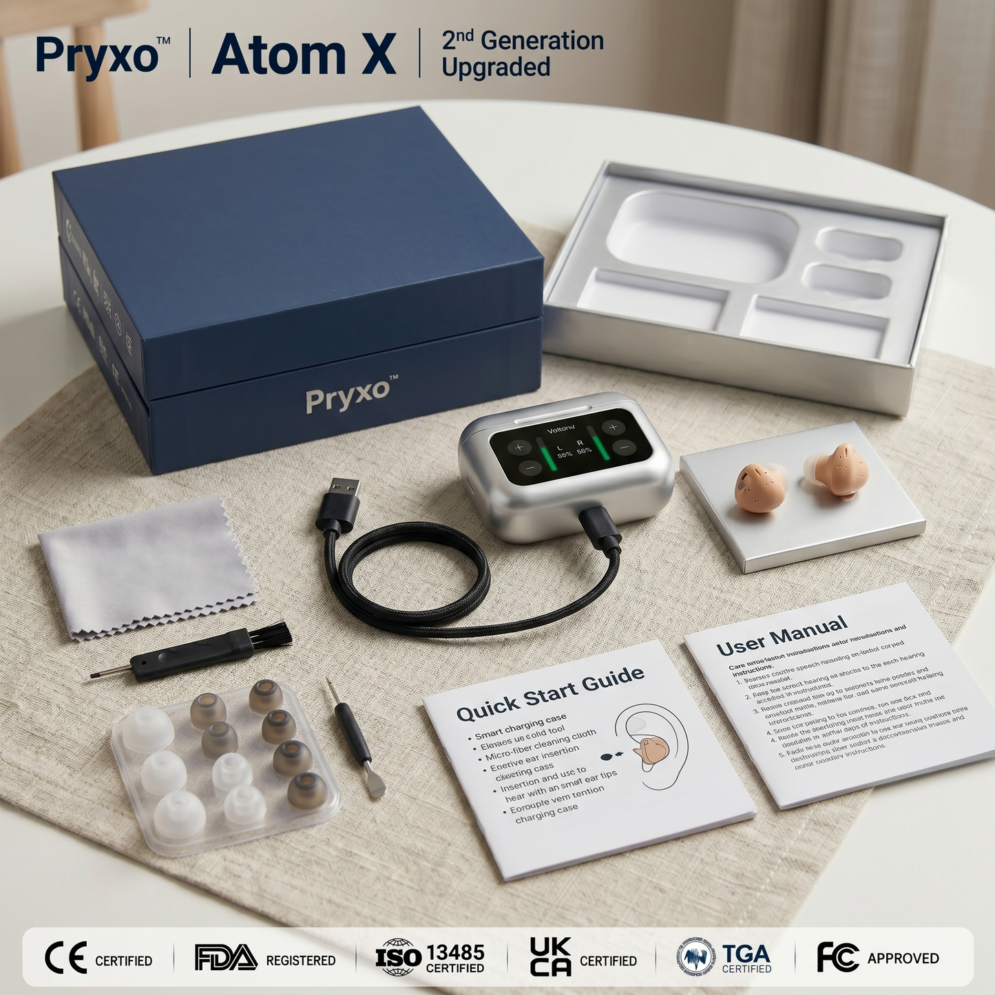 🔥Today Only!🔥Pryxo™ Atom X Smart Hearing Aids — Hear Clearly, Feel Confident Again 💖