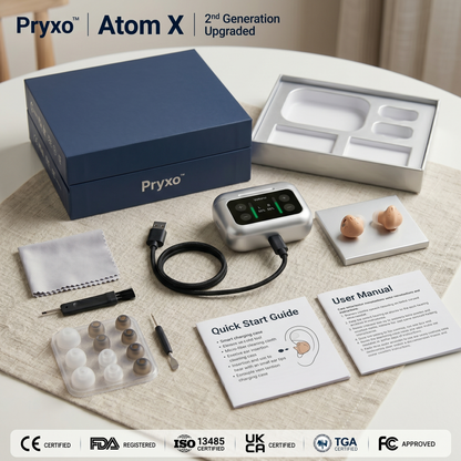 🔥Today Only!🔥Pryxo™ Atom X Smart Hearing Aids — Hear Clearly, Feel Confident Again 💖